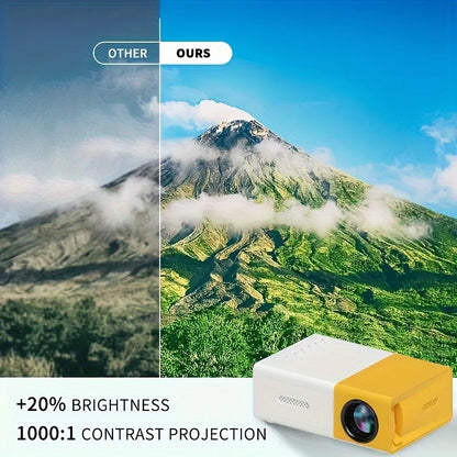 Mini Projetor Portátil LED 1080p 600 Lumens HDMI YG300